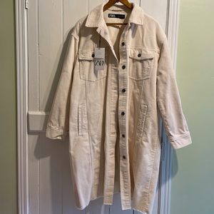 NWT Cream Corduroy Zara Shacket